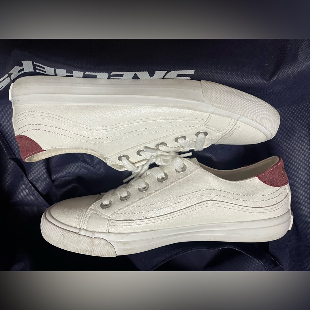 Women's White Leather Blowfish Sneakers - Picture 4 of 5